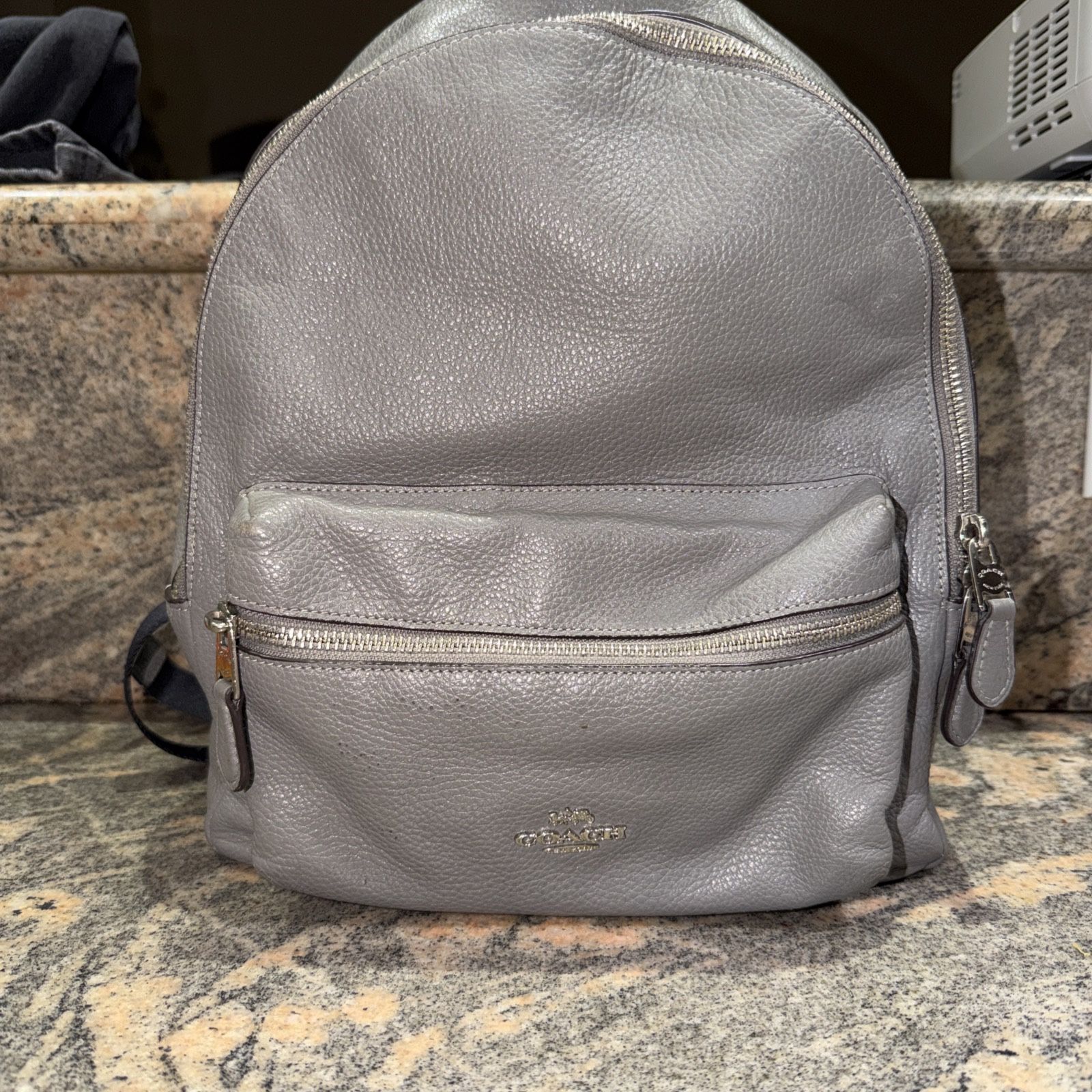 coach grey leather backpack Medium Charlie in Pebble resistant crossgrain leather and our Signature canvas NWT Coach MEN's Large Sprint