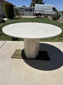 Mid- Century Modern Travertine Dining Table