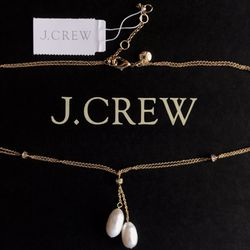 (NEW) (1 AVAILABLE) WOMEN’S J.CREW FRESHWATER PEARL PENDANT NECKLACE - SIZE: OS (ONE SIZE)