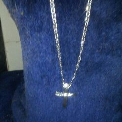 Sterling silver Cross And Chain.italy Sterling silver. Israel Cross Very Old Hand Made .has H.G 925