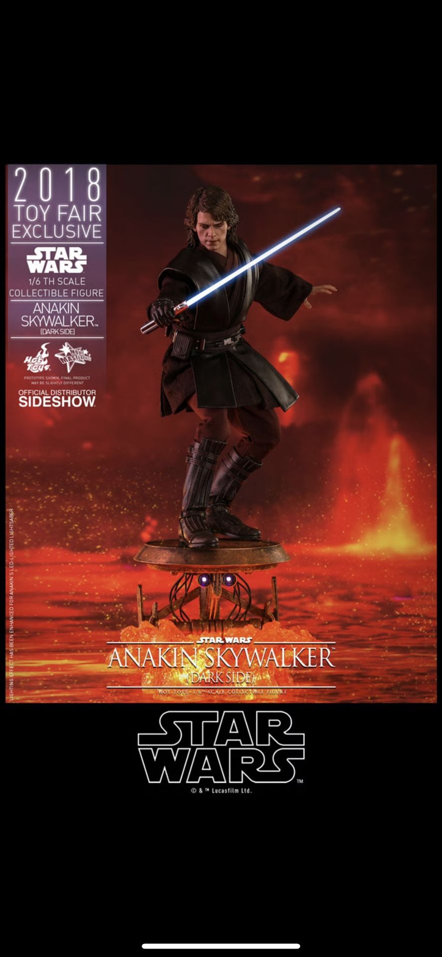 Dark Side Anakin Skywalker Star Wars Hot Toys 1/6th Scale