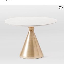 West Elm Silhouette Pedestal Marble Round Dining Table