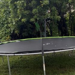 14ft Trampoline Heavy-Duty Rust-Resistant Steel Frame, UV-Resistant Jump Mat & Safety