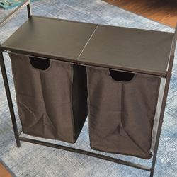 Black Two-Sided Laundry Hamper