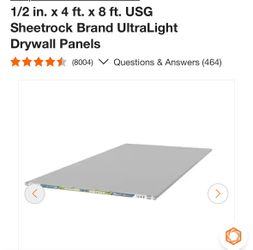 Sheetrock, Particle board 4’x8’