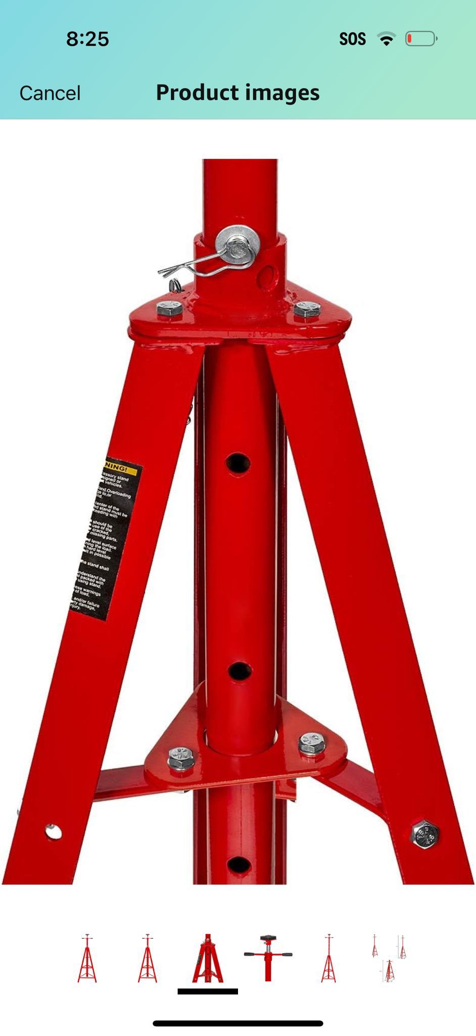 Stark USA Underhoist Tripod Stand 2 Ton Capacity High Lift Jack Stand Reach Under Hoist Stand High Position Lift Range 4,000lbs Capacity, Red 64