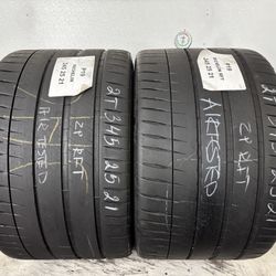 2 Tires 345 25 21 Michelin Pilot Sport 4s Run Flat Like New No Repairs