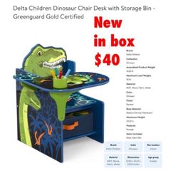 New in box Delta Children Dinosaur Chair Desk with Storage Bin - $40 cash only East Palmdale