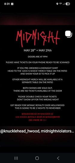 Midnight Band Ticket