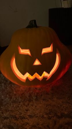 Carved Halloween Jack-o'-Lantern Pumpkin