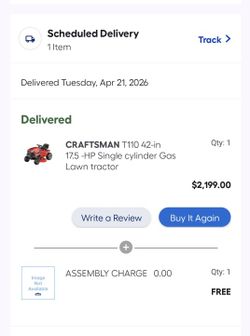 Craftsman T110 42 in Riding Mower