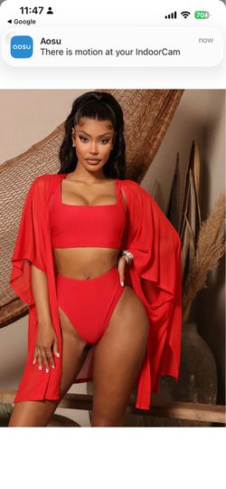 Red kimono cover up ! Size OS