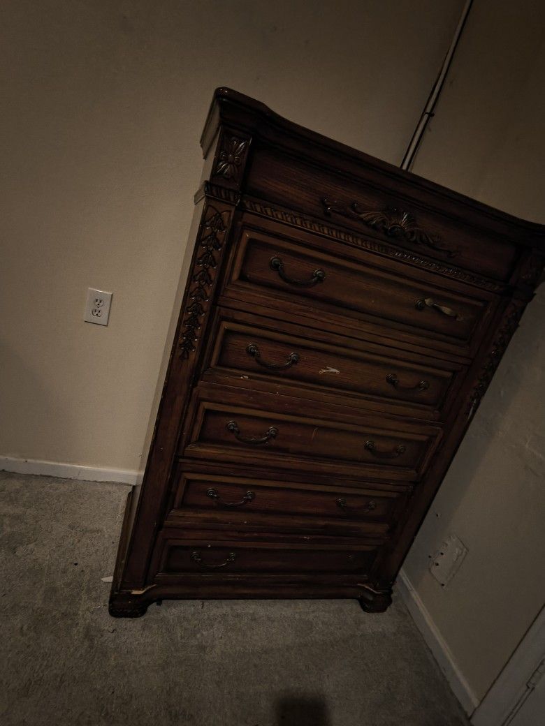 Six Drawer Wooden Dresser For Sale