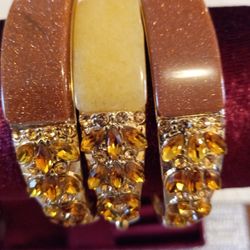 Jewelry.,Bangle Bracelets. . Champagne Glass & Champagne Austrian Crystal White 