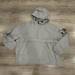 Gap x MadHappy Oversized Plaid Anorak Jacket in Sea Spray Men’s Size Extra Large