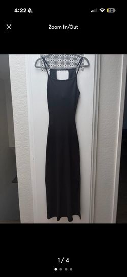 Black Ribbed Backless Maxi Dress