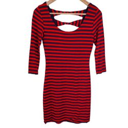 Finesse Small Nautical Striped Bodycon Y2K Dress