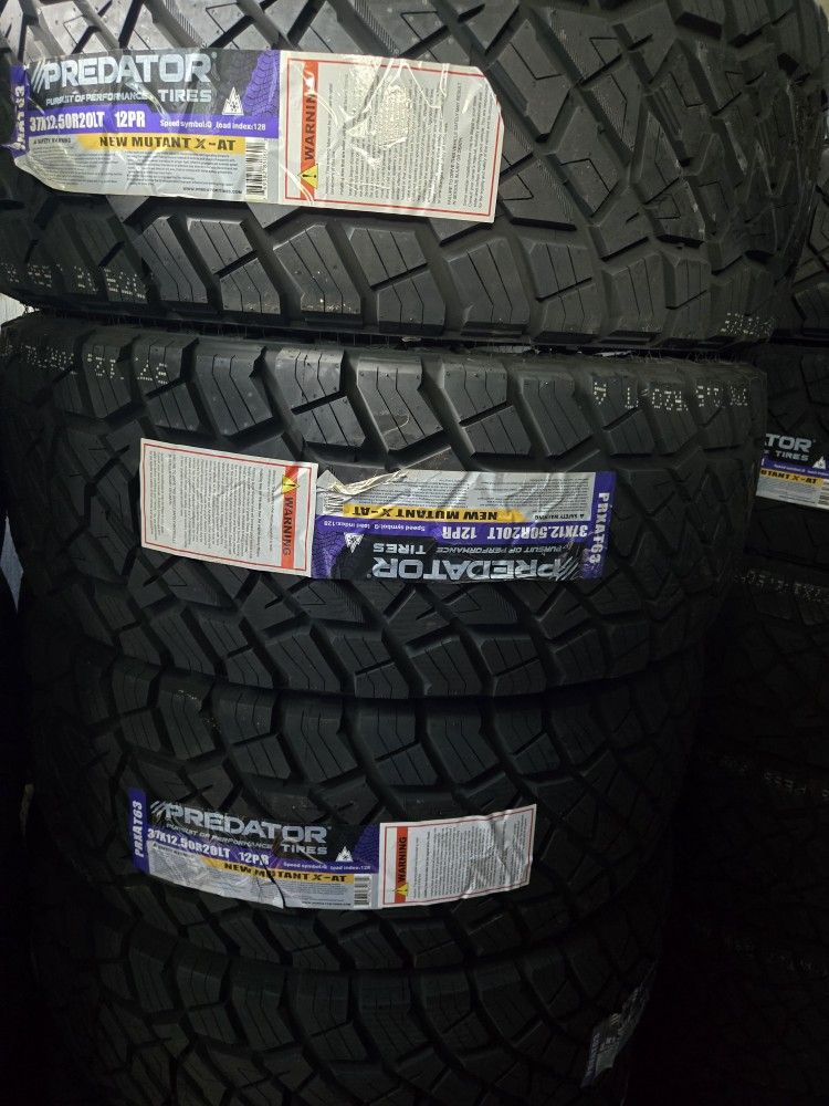 (4) 37x12.50r20 PREDATOR A/T Tires 37 12.5 20 Inch AT 12-PLY F Rated 