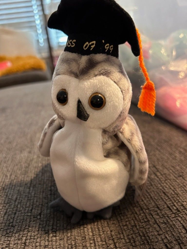 Ty Beanie Baby "Wiser" the Owl Graduating Class of 1999 RARE!
