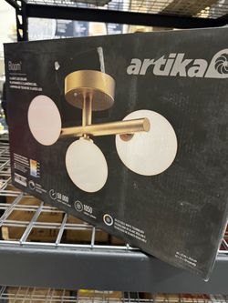 Artika Bloom 13 in. 15 Watt Modern Gold Integrated LED 5 CCT Flush Mount Ceiling Light Fixture for Kitchen or Bedroom
