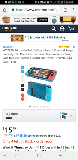 YCCTEAM Nintendo Switch Case - Scratch Free and Snaps on Easily Blue
