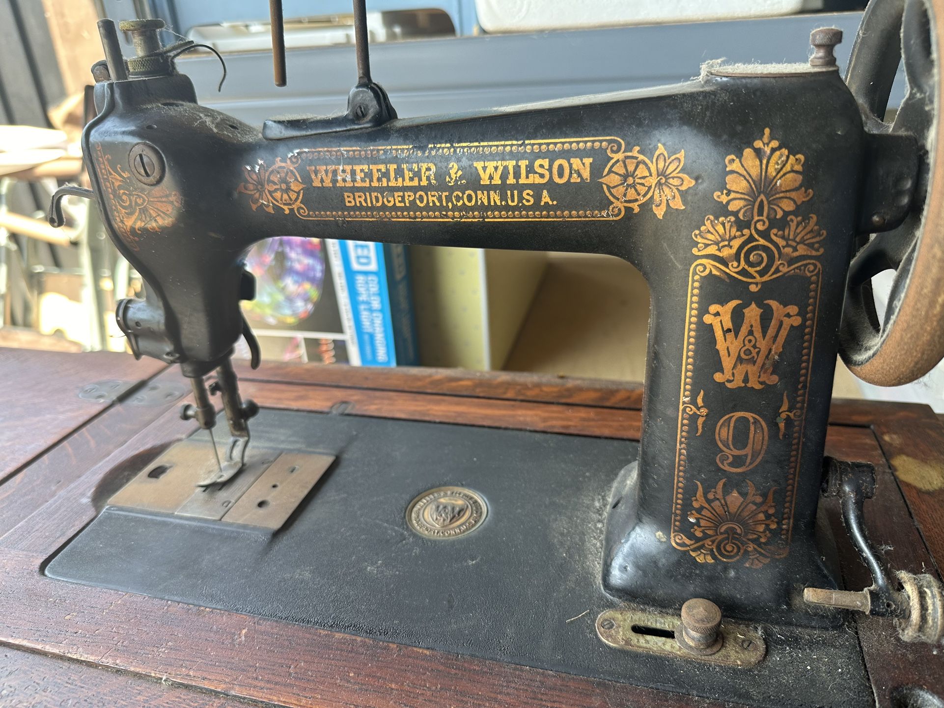 Antique Treadle Wheeler & Wilsom Sewing Machine 