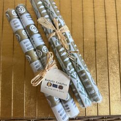 New X4 Kapula taper candles from Africa, 9 inches