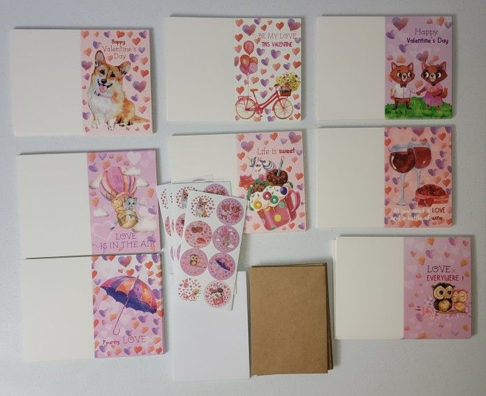 Valentines Cards With Envelopes And Stickers