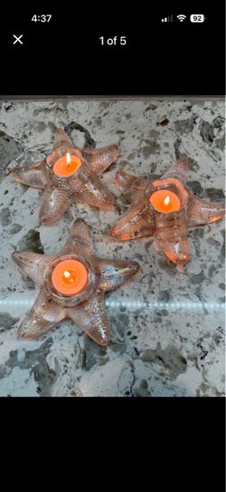 Crate and barrow starfish votives