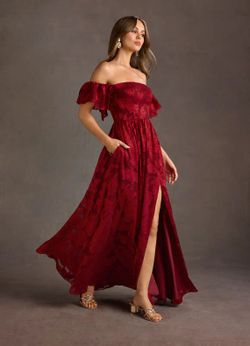 Red Floor Length Maxi Dress/ Gown