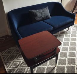Blue Velvet Small Sofa