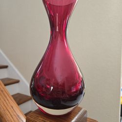 Red Blown Glass Bud Vase