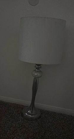 white and silver lamp