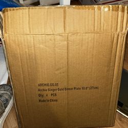 Dinner Plates Set Of 4, Ginger Gold