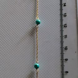 14k Gold And Turquoise Bracelet 