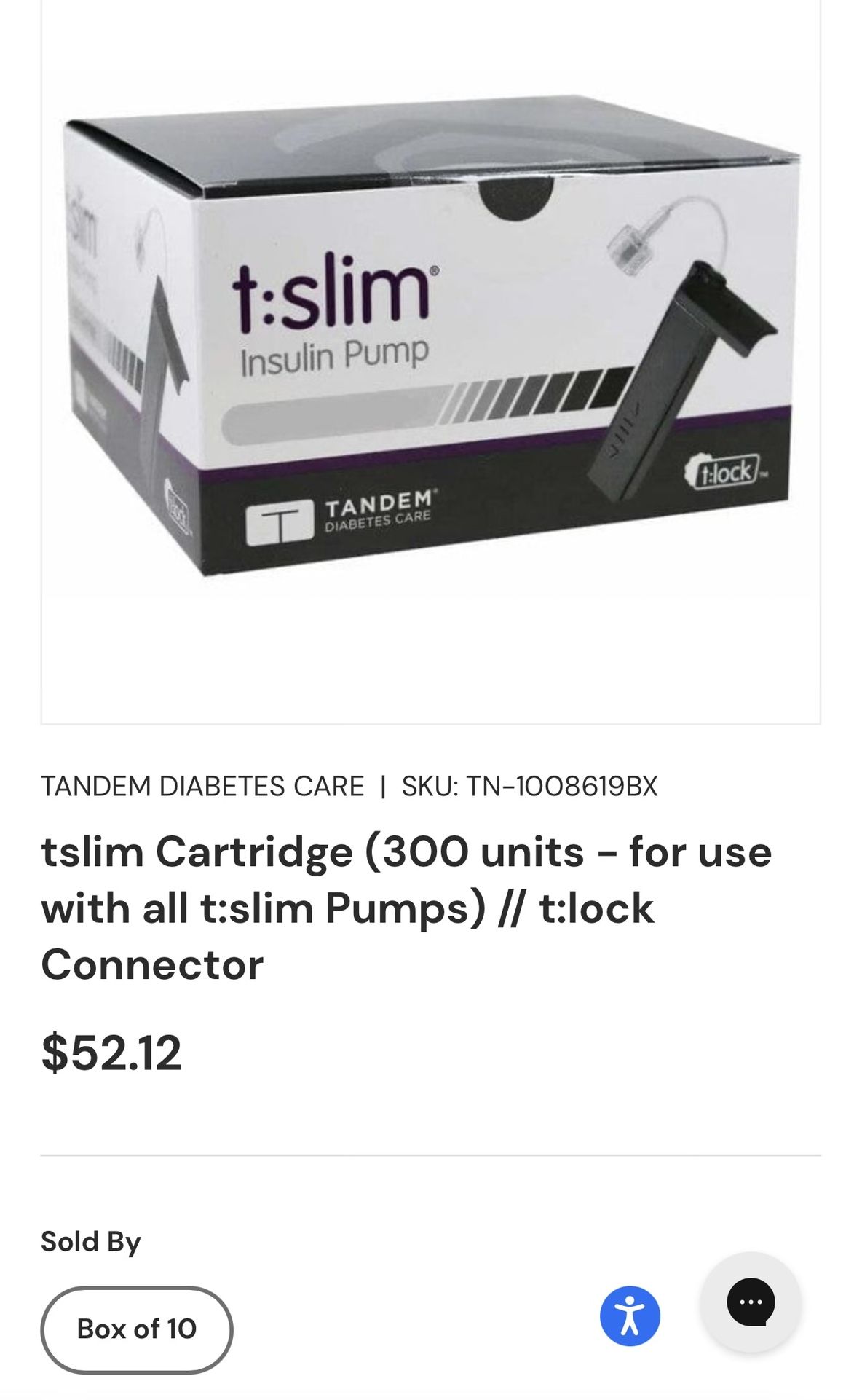 T Slim Cartridges For Tandem Diabetes/ T:slim