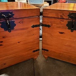 Solid Wood Trunk Tables 3-piece Set