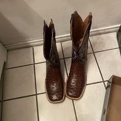 Mens Leather Ostrich Boots