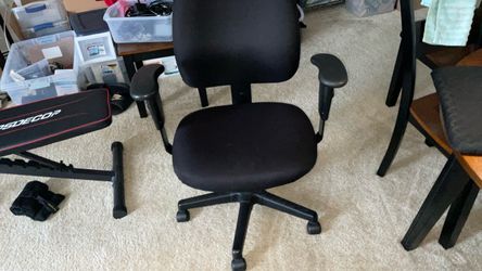 Like New Black EuroTech office Chair- Adjustable Arms- Very Lightly Used