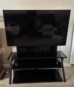 55" Vizio Flat Screen TV & Black Glass Stand Bundle