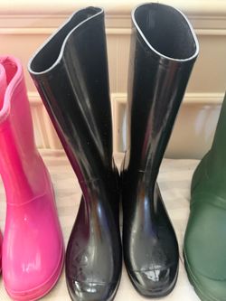 Black rain boots