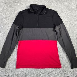 Lululemon Shirt Mens Medium Colorblock 1/4 Zip Long Sleeve Pullover Active
