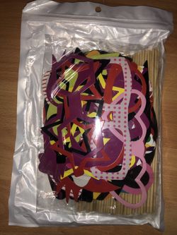 Photo Booth Props 76 Piece DIY Kit for Birthday Party, Wedding & Photobooth