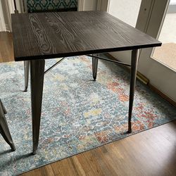 Modern Wood And Metal Kitchen / Dining Table - LNew!