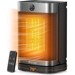 Portable Space Heater for Home, 1500W Electric Heater Fan with Remote, 70° Oscillation, 1-12h Timer, Portable Heater for Inside Home/Office New