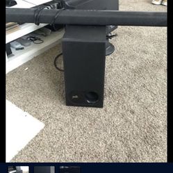 Polk Signa S1 Surround Sound Speaker Bar With Wireless Subwoofer And Remote.