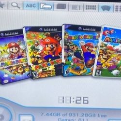 NINTENDO WII with Hard Drive Loaded With 500 GAMECUBE and WII GAMES 