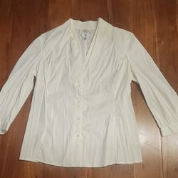 Women's Talbots White Buttoned Blouse Size 6