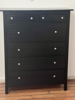 Ikea Black Hemnes 6 Drawers tall dresser