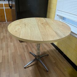 Beige Wooden Circle Dining Table 